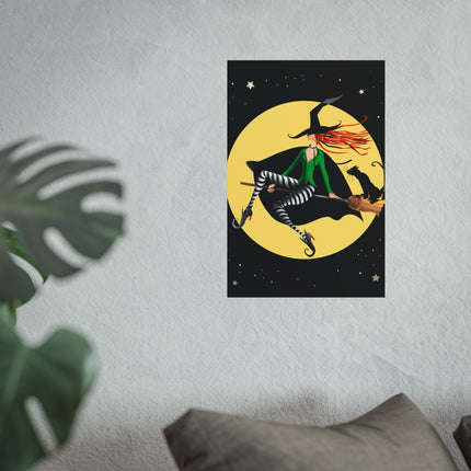 A Witch’s Moonlit Flight Fine Art Posters