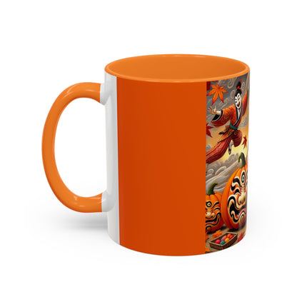 Halloween Rabbit’s Kabuki Jack-o’-Lanterns Colorful Mugs (11oz, 15oz)