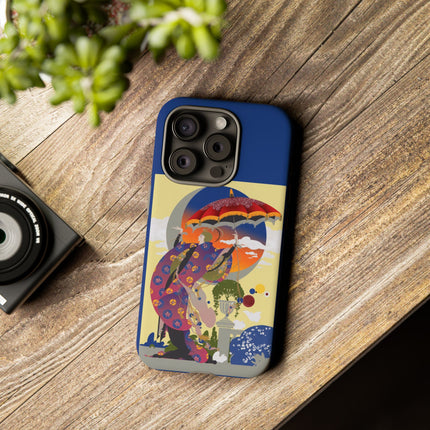 Parasol Sunset Geisha Phone Case – Elegant Twilight Grace