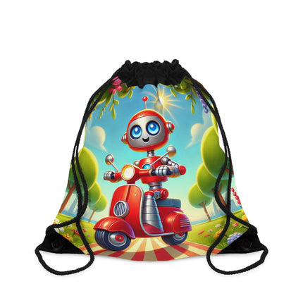 The Traveling Robot Drawstring Bag – Adventure, Curiosity & Playful Discovery
