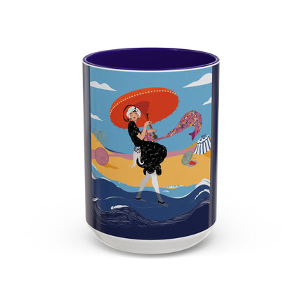 Beachside Promenade Colorful Mugs – Chic Summer Stroll & Coastal Glamour