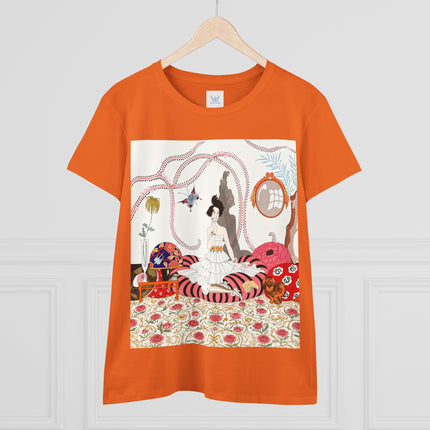 🌹🐕 The Rose Salon Companion Cotton Tee – Art Deco Fashion & Dog Elegance