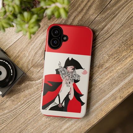 Crimson Masquerade Phone Case – Dramatic Grace & Bold Elegance