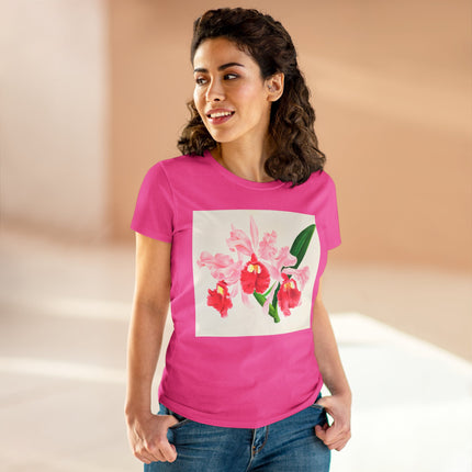 Cattleya gigas by Jean Jules Linden Women's Midweight Cotton Tee