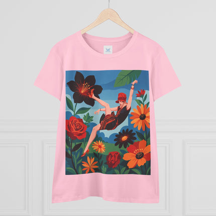 🌺✨ The Lady In The Fabulous Flowers Cotton Tee – Art Deco Floral Fantasy