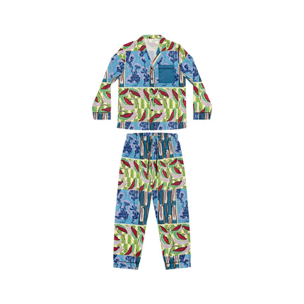 Floral Pattern by Emile-Alain Séguy Women's Satin Pajamas (AOP)