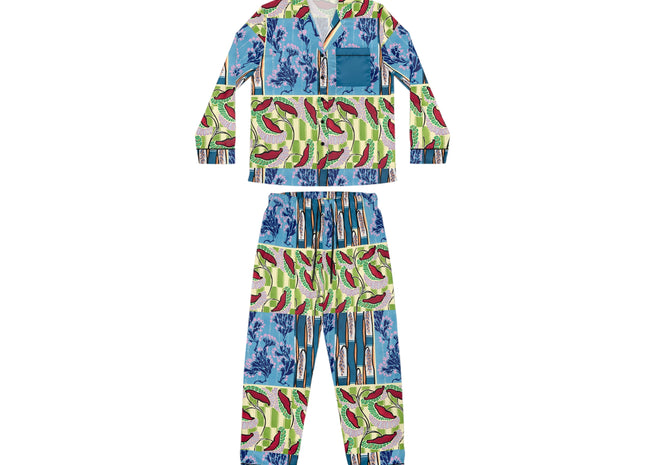 Floral Pattern by Emile-Alain Séguy Women's Satin Pajamas (AOP)