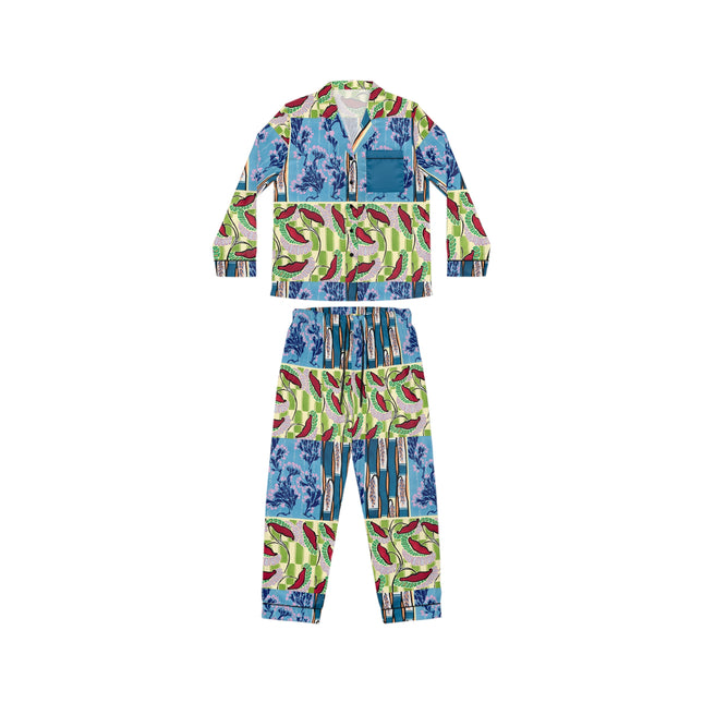 Floral Pattern by Emile-Alain Séguy Women's Satin Pajamas (AOP)