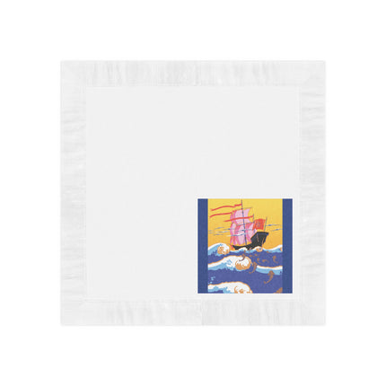 Golden Seas and Whimsical Dreams White Coined Napkins
