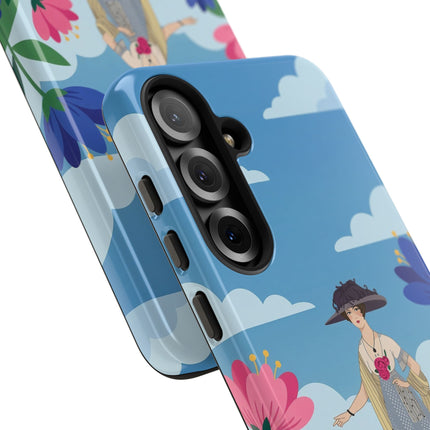 🌸🎩 The Lady Of The Grand Flower Garden Phone Case – Art Deco Fashion Illustration
