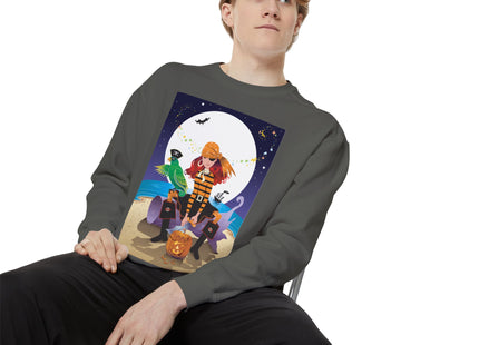 Moonlit Pirate Halloween Unisex Garment-Dyed Sweatshirt