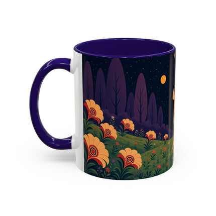 🌙🌼 The Moonlit Floral Dancer Colorful Mug – Art Deco Garden Fantasy