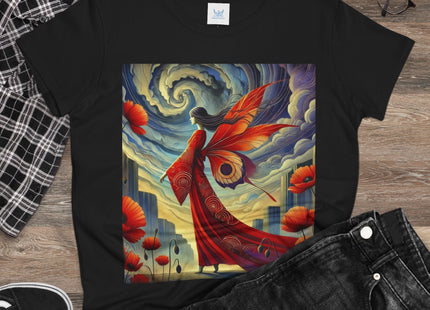 The Poppy Fairy in the Wind Cotton Tee