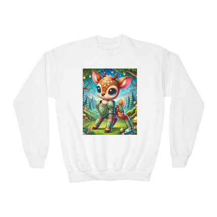 Fawn Defender Youth Crewneck Sweatshirt – Woodland Courage & Gentle Strength