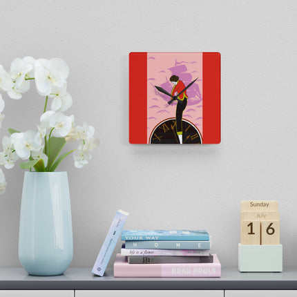 Woman Waiting for her Beloved at 1:59 by Kobayashi Kaichi Acrylic Acrylic Wall Clock