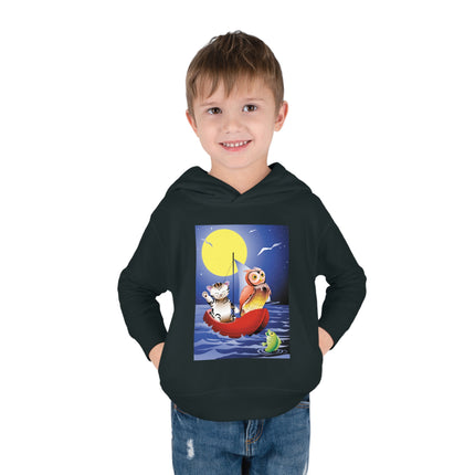 Embarking on a Moonlit Journey Toddler Pullover Fleece Hoodie