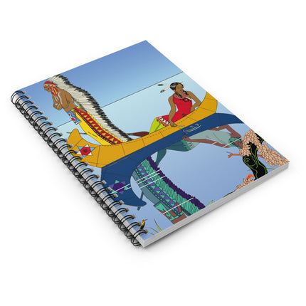 Le long du Missouri (Indian couple on the Missouri River) by George Barbier Spiral Notebook - Ruled Line