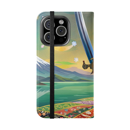 🐕⚔️ Cyberpunk Samurai Dog Flip Case – Futuristic Honor & Kitsune Spirit