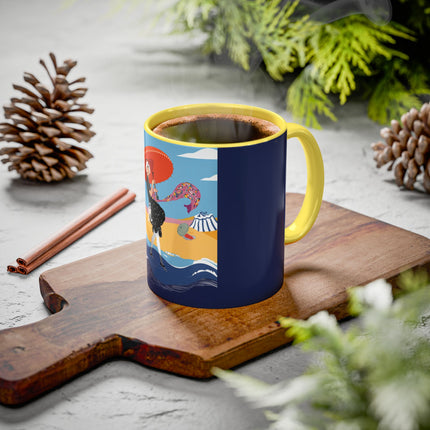 Beachside Promenade Colorful Mugs – Chic Summer Stroll & Coastal Glamour