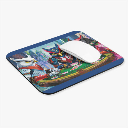 Cyberpunk Owl & Raven Mouse Pad, Rectangle