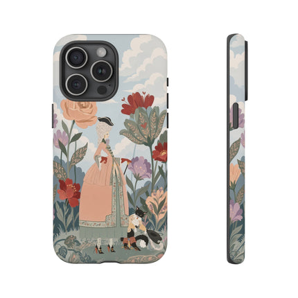🌹🐈 The Lady And Puss In Boots Phone Case – Art Deco Floral Whimsy