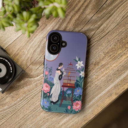 🌸🐦 The Lady Of The Garden Birdcage Phone Case – Art Deco Floral Elegance