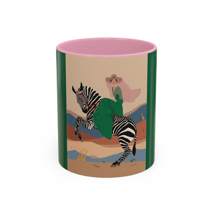 Zebra Rider Colorful Mugs – Safari Chic & Art Deco Adventure