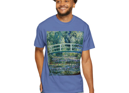 Water Lilies and Japanese Bridge by Claude Monet Unisex Garment-Dyed T-shirt