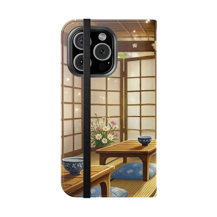 🐱🍵 Playful Kitten in the Tea Room Flip Case – Curious Charm & Cozy Whimsy