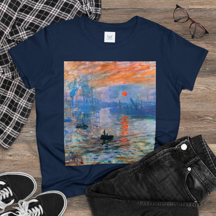 Sunrise by Claude Monet Women's Midweight Cotton Tee