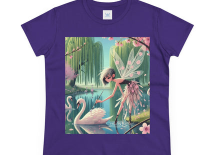 A Fairy Painting a Swan Cotton Tee