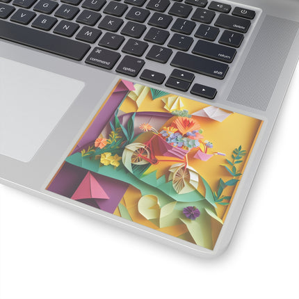 Origami Bicycle Kiss-Cut Stickers (4 Sizes)