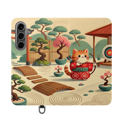🏹🌸 Archer Kitten in the Zen Garden Flip Case – Focus, Whimsy & Zen Balance