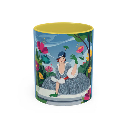 The Lady Of The Secret Garden Colorful Mugs – Art Deco Botanical Elegance