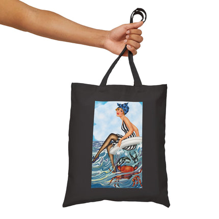 Playful Waves and Fashion Follies Cotton Canvas Tote Bag