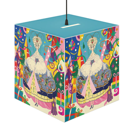 🎀✨ The Christmas Court Of Joy Light Cube Lamp – Art Deco Holiday Fantasy