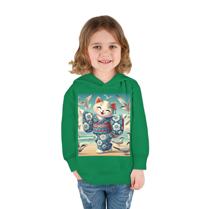 Geisha Kitten by the Seaside Toddler Pullover Fleece Hoodie