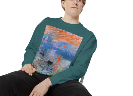 Sunrise by Claude Monet Unisex Garment-Dyed Sweatshirt