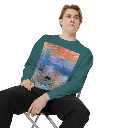 Sunrise by Claude Monet Unisex Garment-Dyed Sweatshirt