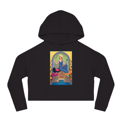 December & Tanzanite (from the Gem Series) by Sofia Chiostri Women’s Cropped Hooded Sweatshirt