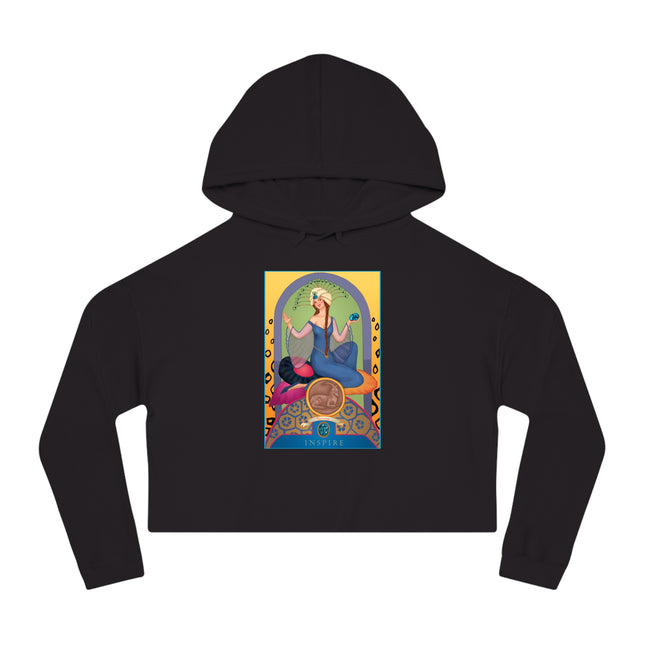 December & Tanzanite (from the Gem Series) by Sofia Chiostri Women’s Cropped Hooded Sweatshirt