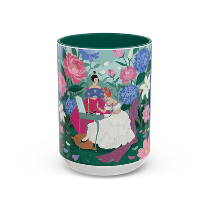 The Ladies Of The Blossoming Vanity Colorful Mugs – Art Deco Floral Elegance