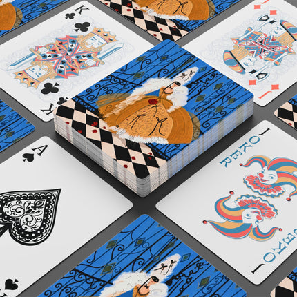 🎭🌹 The Lady At The Masquerade Gates Playing Cards – Art Deco Fashion Illustration