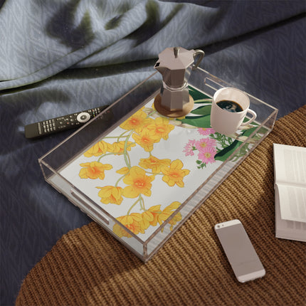 Golden Bow Orchid by Tanigami Kônan Acrylic Serving Tray