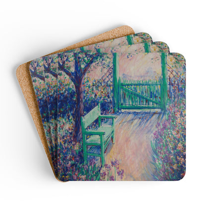 The Artist’s Garden (The Green Chair) by Theodore Earl Butler Corkwood Coaster Set