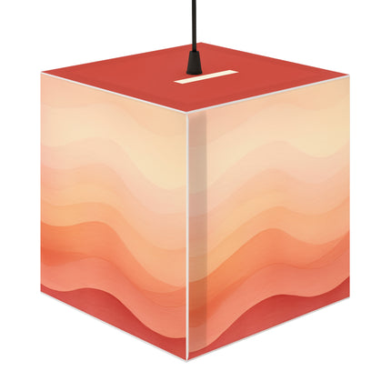 Autumn Serenade in Peach and Orange Light Cube Lamp