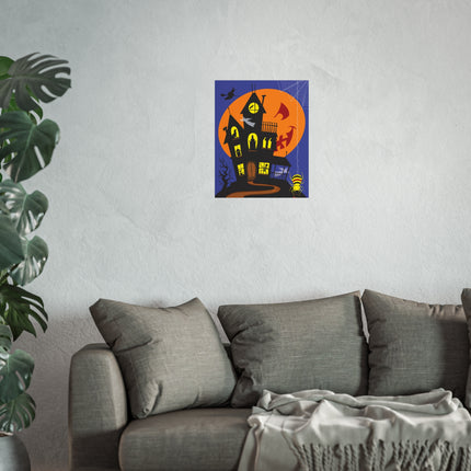 Halloween Night at the Haunted House Fine Art Posters