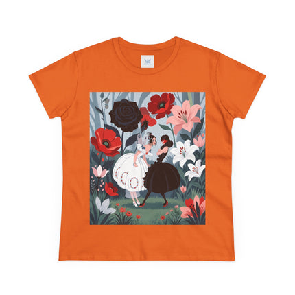 🌹🖤 The Midnight Rose Garden Cotton Tee – Art Deco Floral Fashion