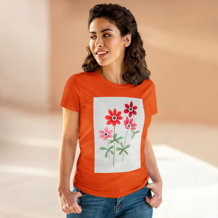 Women's Anemone Print Midweight Cotton Tee