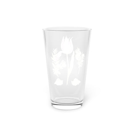 Tulip, Branches of Myrtle and Shells Glass, 16oz